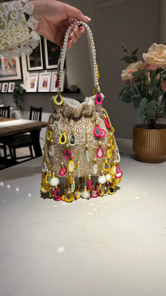 Zari Mutli Mirror Potli Bag