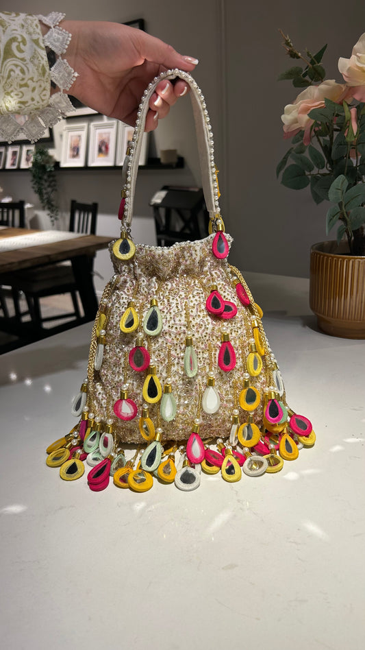 Zari Mutli Mirror Potli Bag