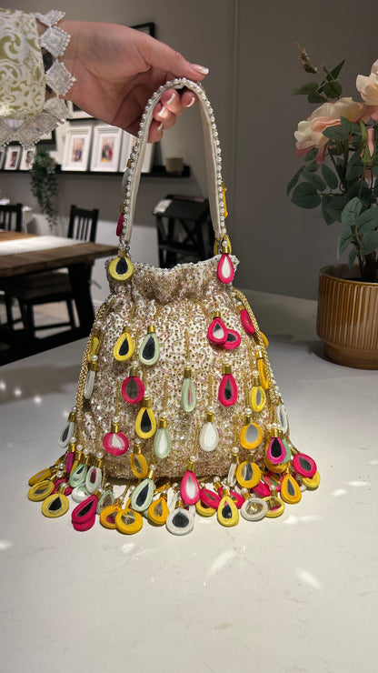 Zari Mutli Mirror Potli Bag